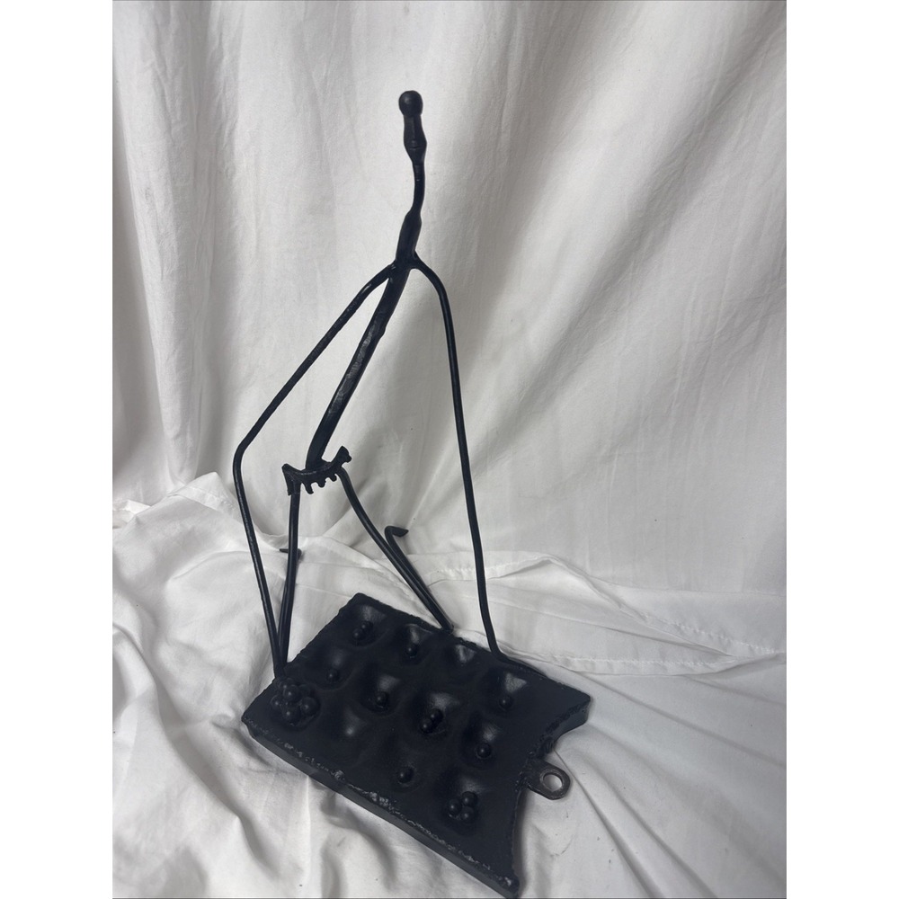 Vintage Brutalist Iron Sculpture MCM Tribal Mask Face Giacometti Style Art